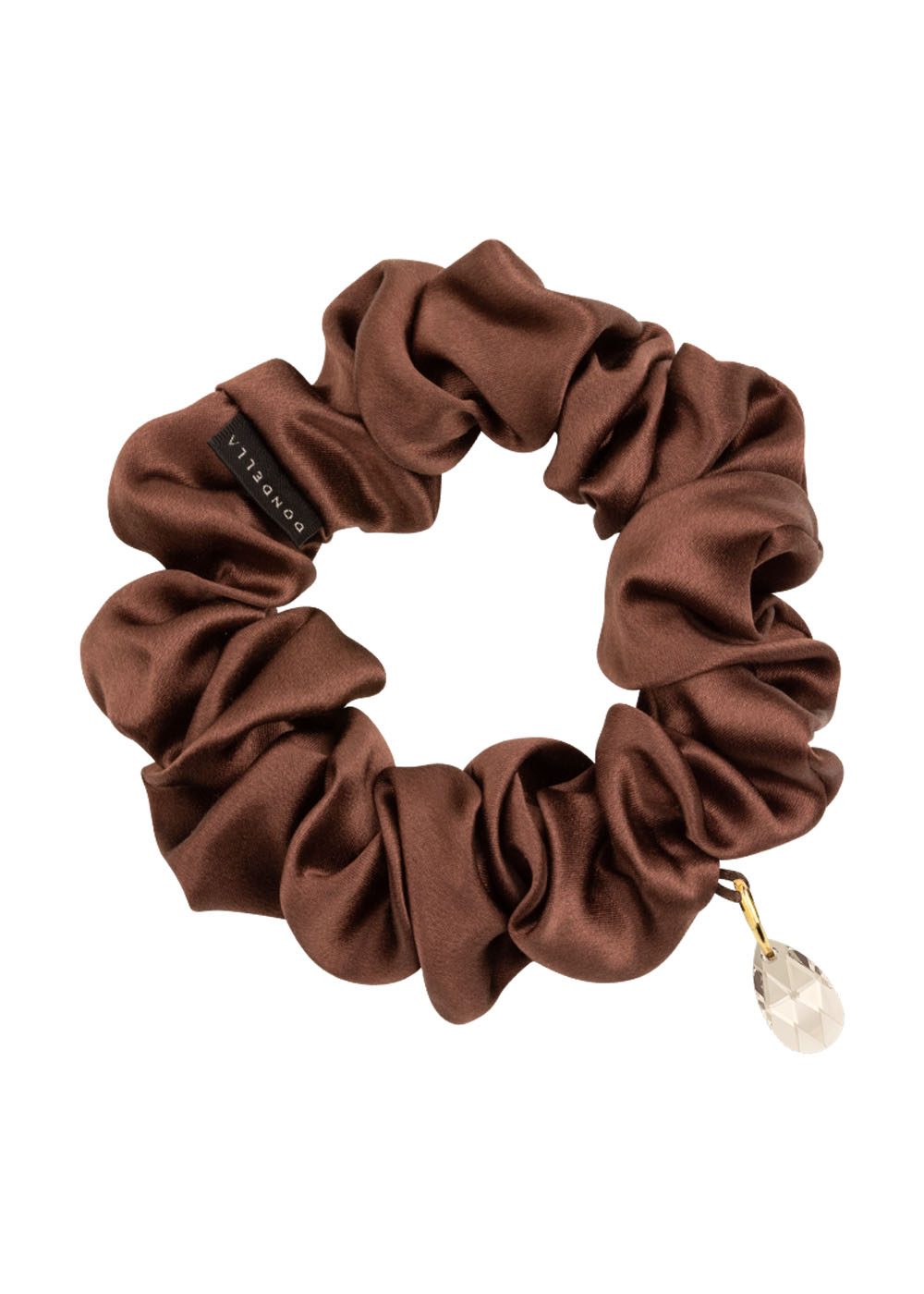 Dondella Luxury Silk Scrunchie - Brown