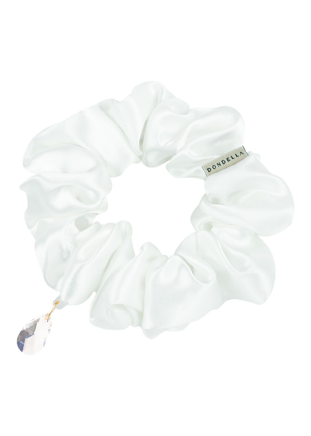 Dondella Luxury Silk Scrunchie - White