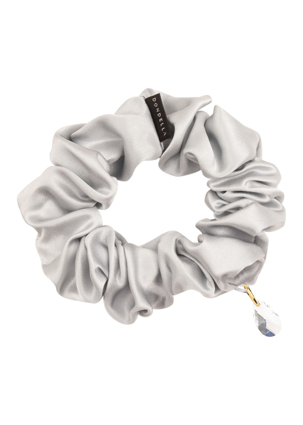 Dondella Luxury Silk Scrunchie - Silver