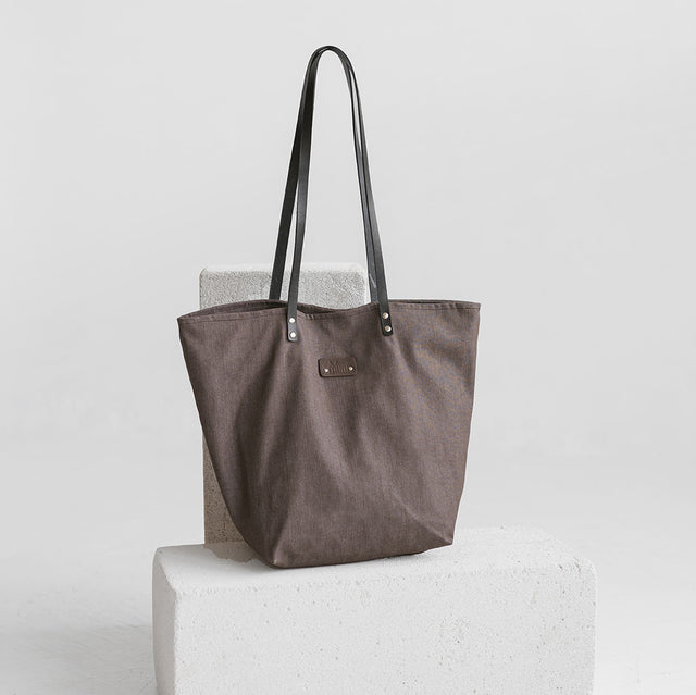 MUNI Brown Denim Tote Bag