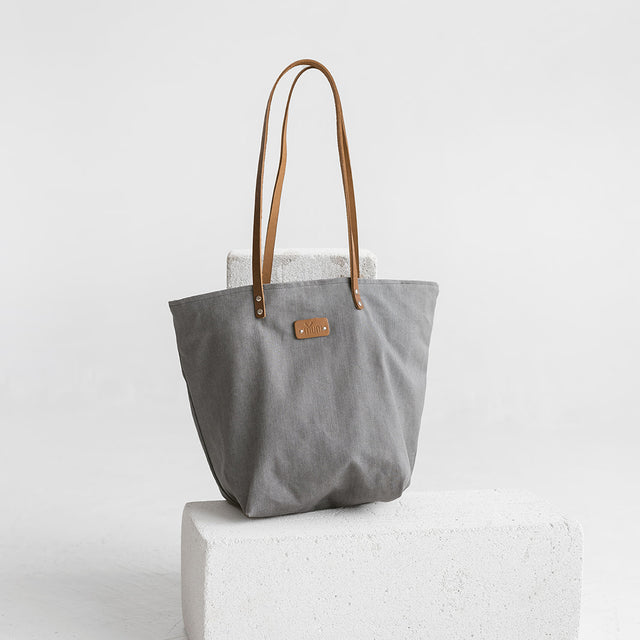 MUNI Grey Denim Tote Bag