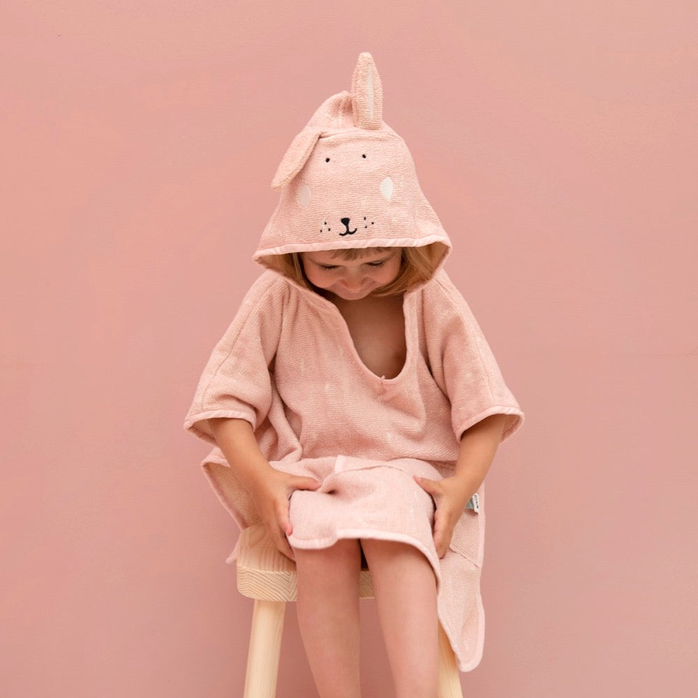 Trixie Baby Hooded Kids Bath Poncho - Mrs. Rabbit