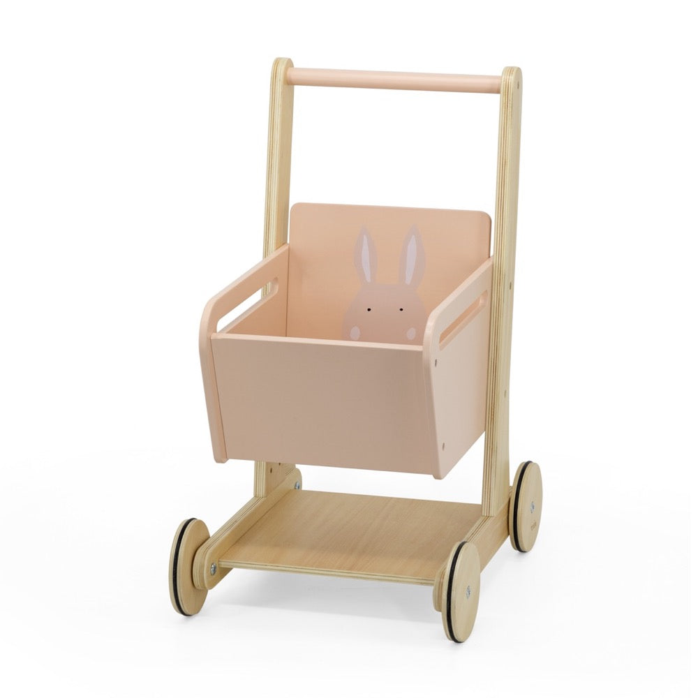 Trixie Baby Wooden Shopping Cart - Mrs. Rabbit