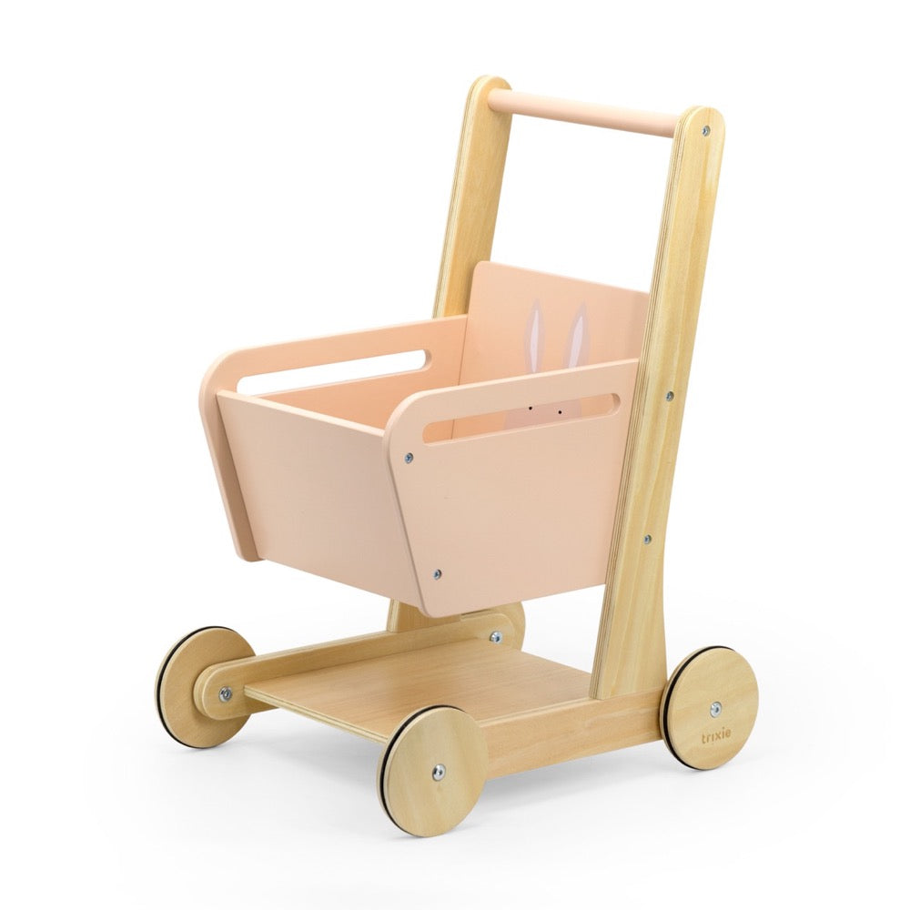 Trixie Baby Wooden Shopping Cart - Mrs. Rabbit