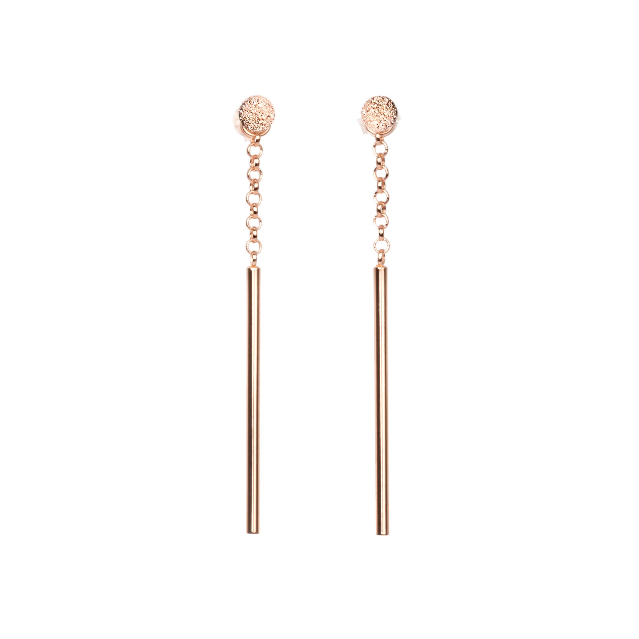 Stardust Falling Earrings - Rose Gold and Silver