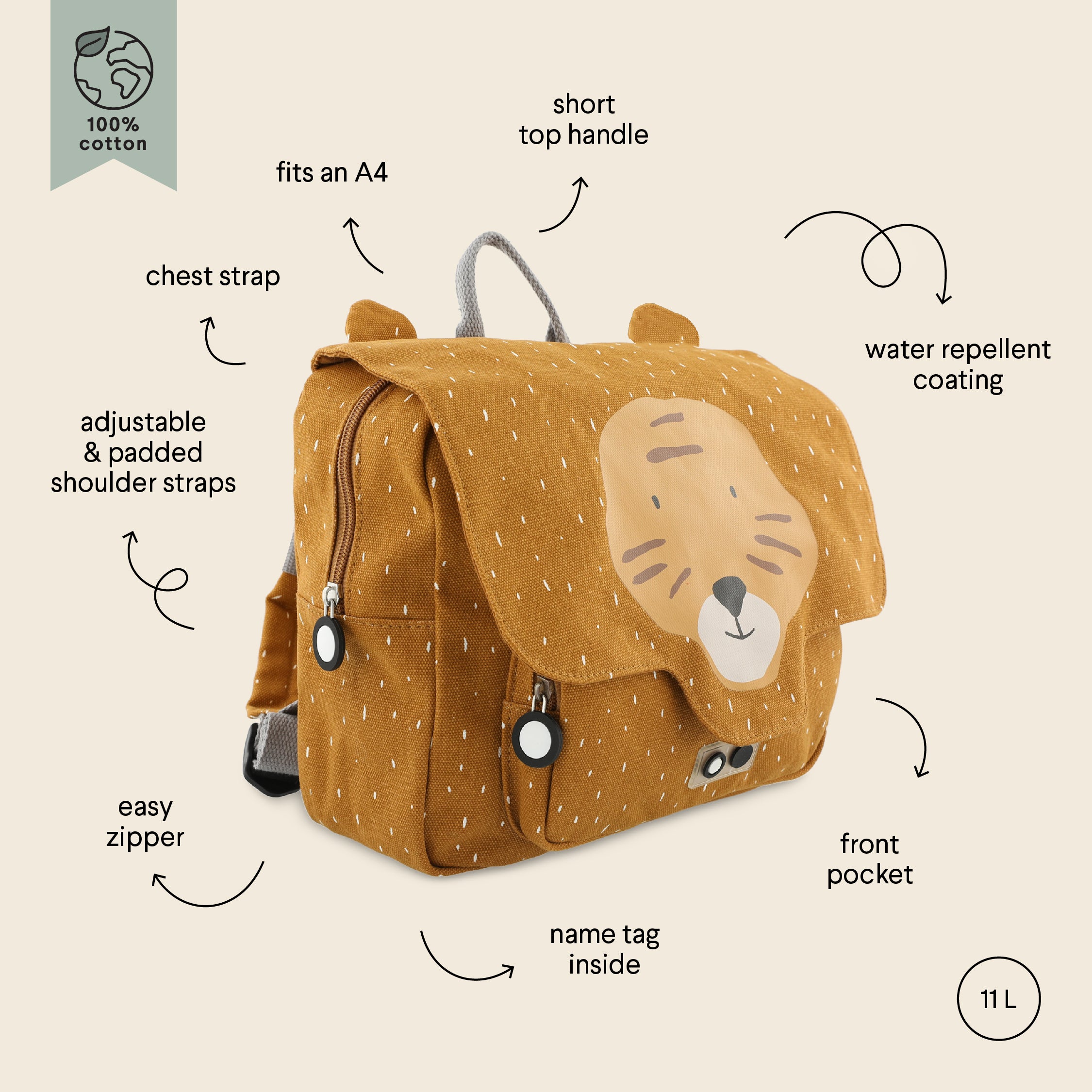 Trixie Baby School Bag - Mr Tiger