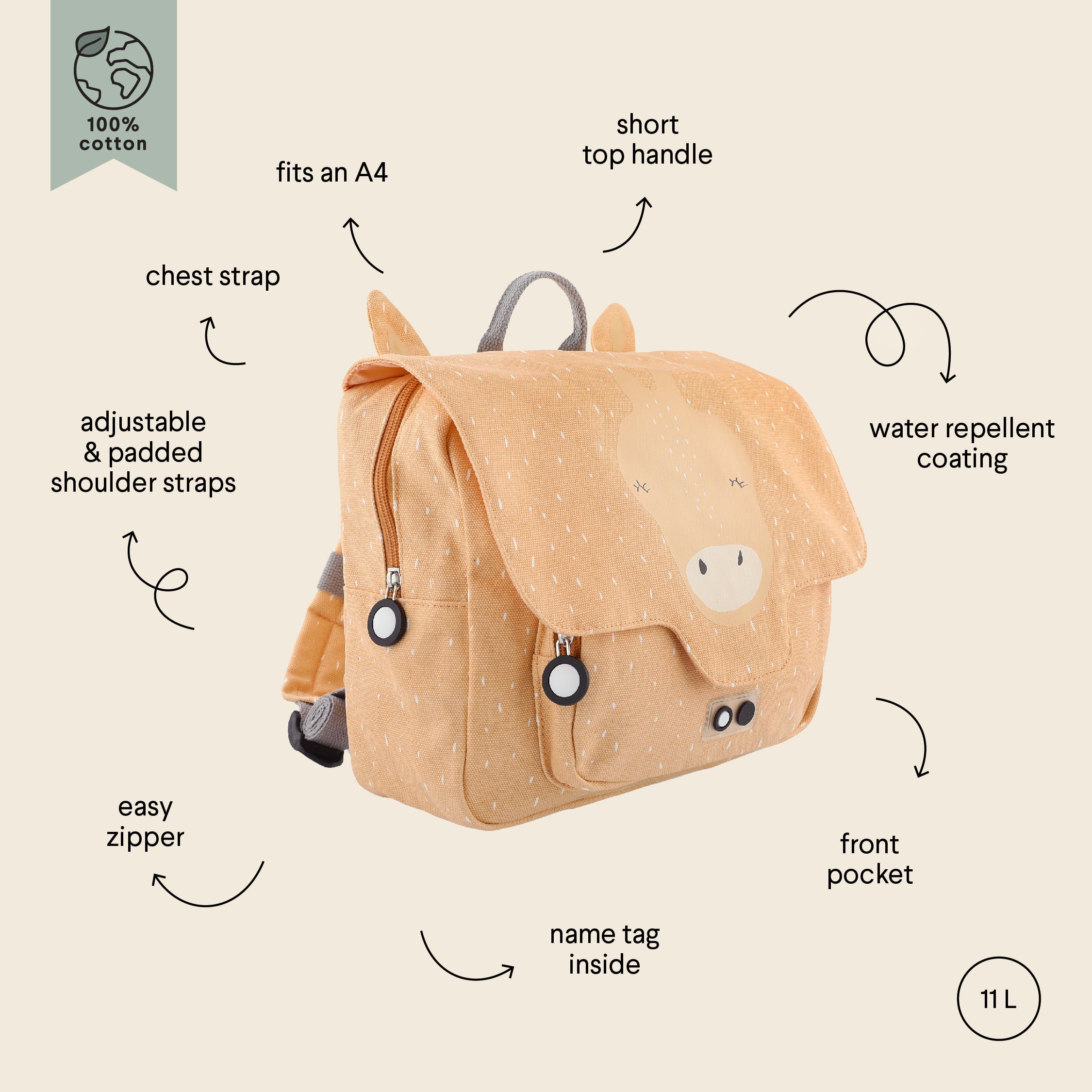 Trixie Baby School Bag - Mrs Giraffe