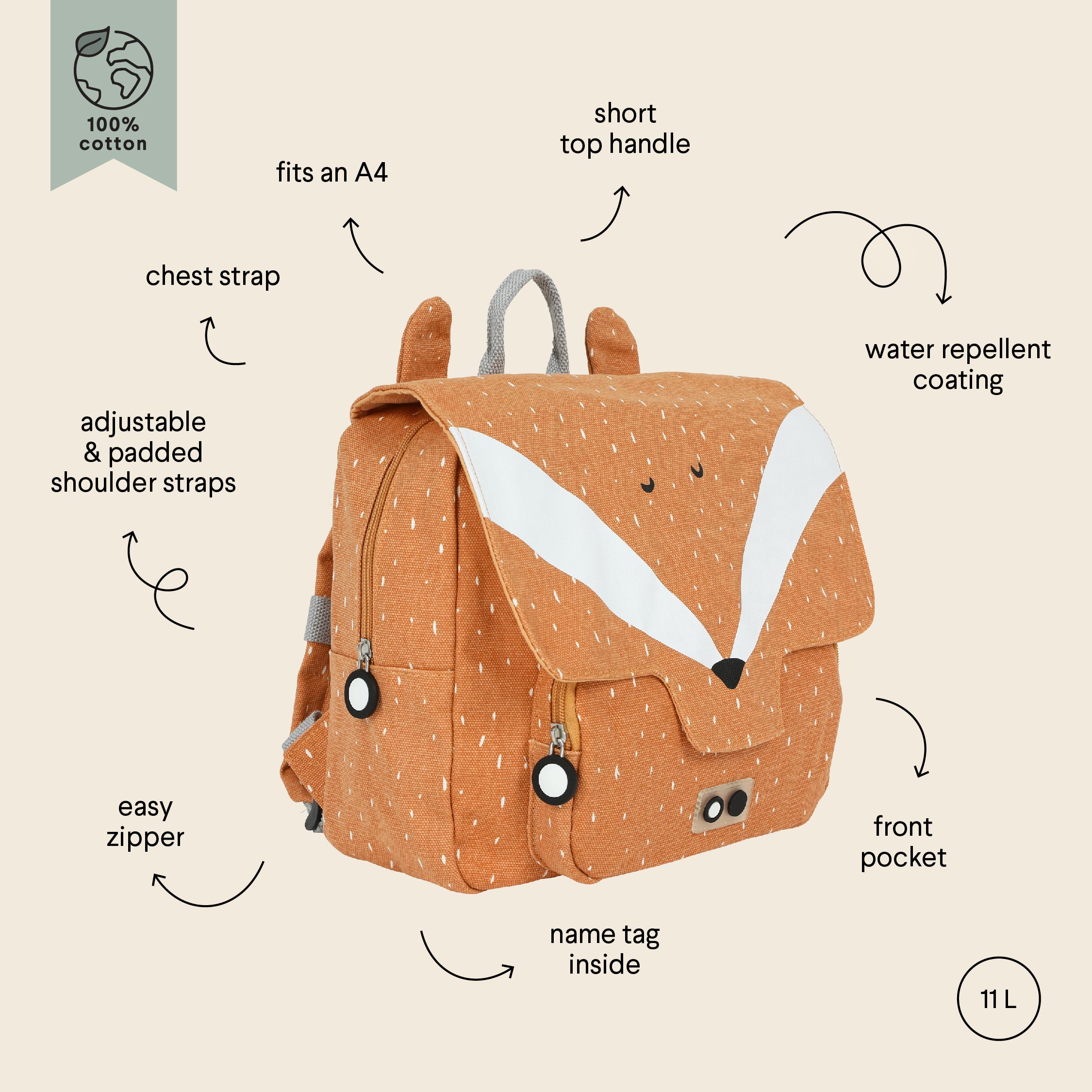 Trixie Baby School Bag - Mr Fox