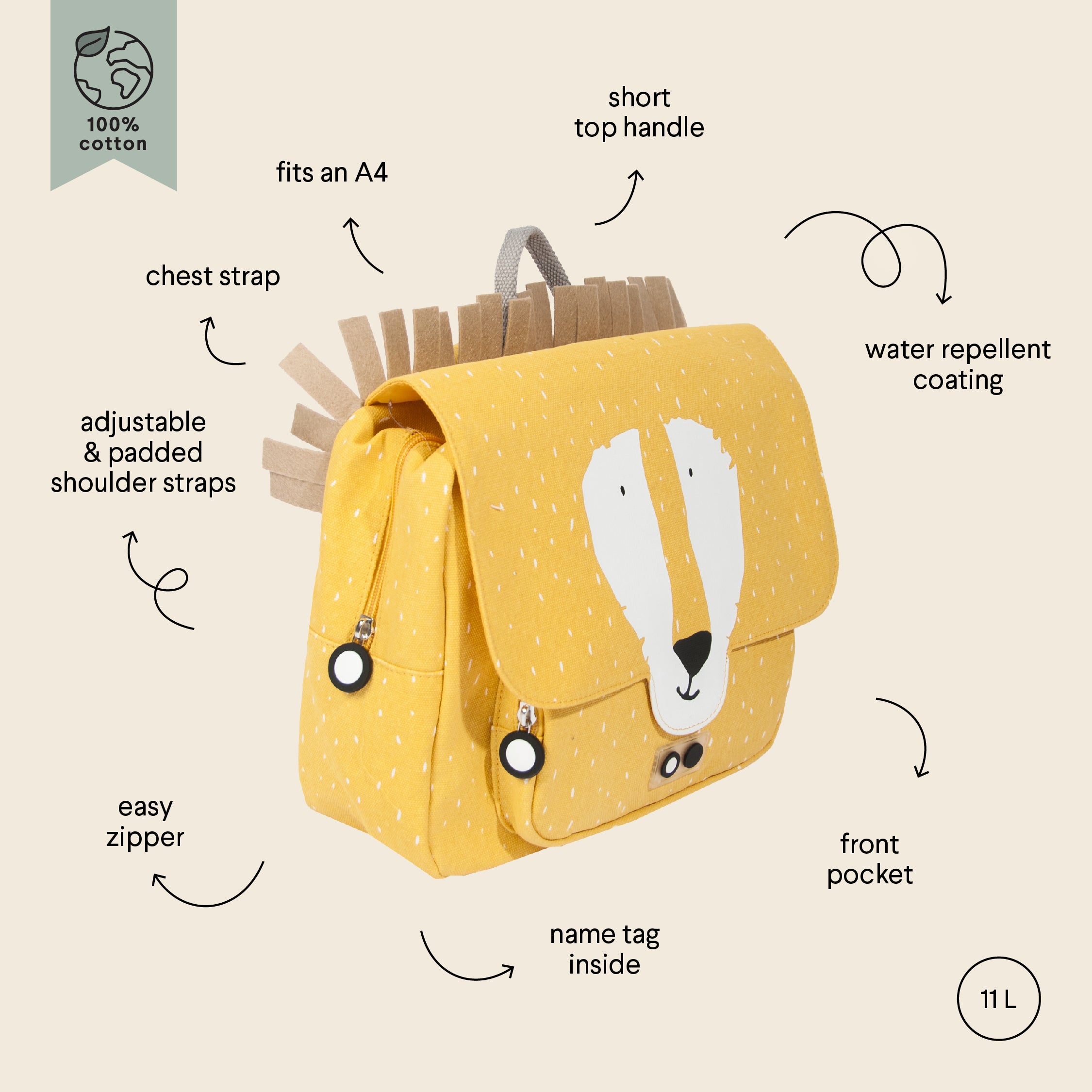 Trixie Baby School Bag - Mr Lion