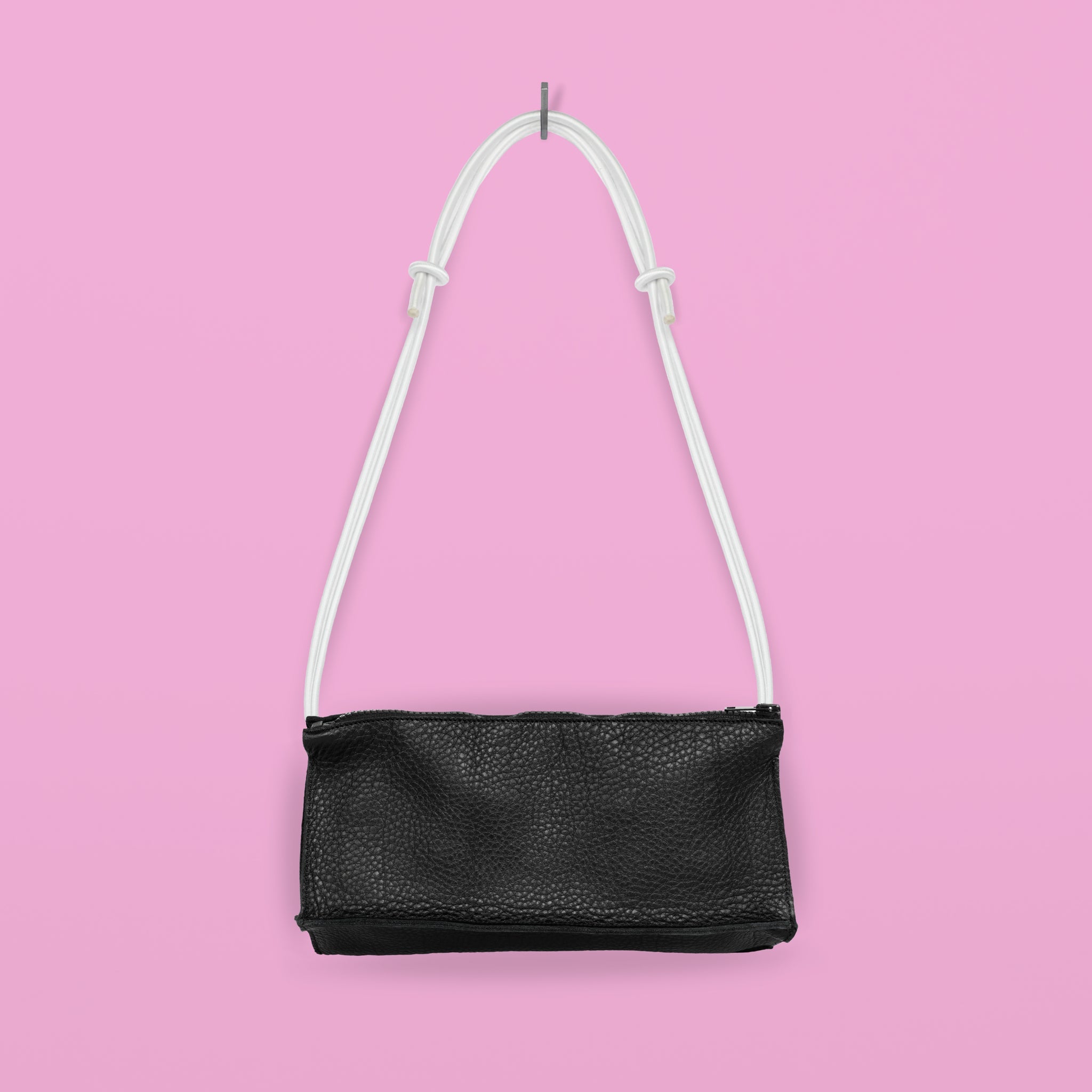 Handmade Leather Bum Bag - Black and White