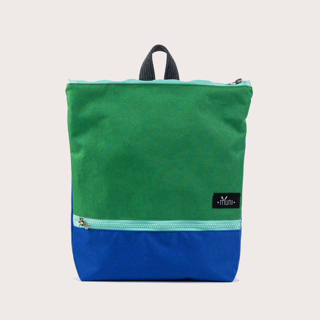 MUNI Waterproof Kids Backpack - Green and Blue