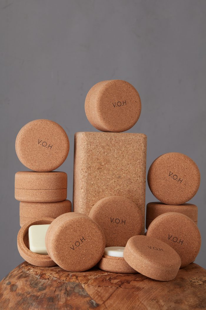 V.O.H Solid Hair Care Set & Corkwood Travel Cases