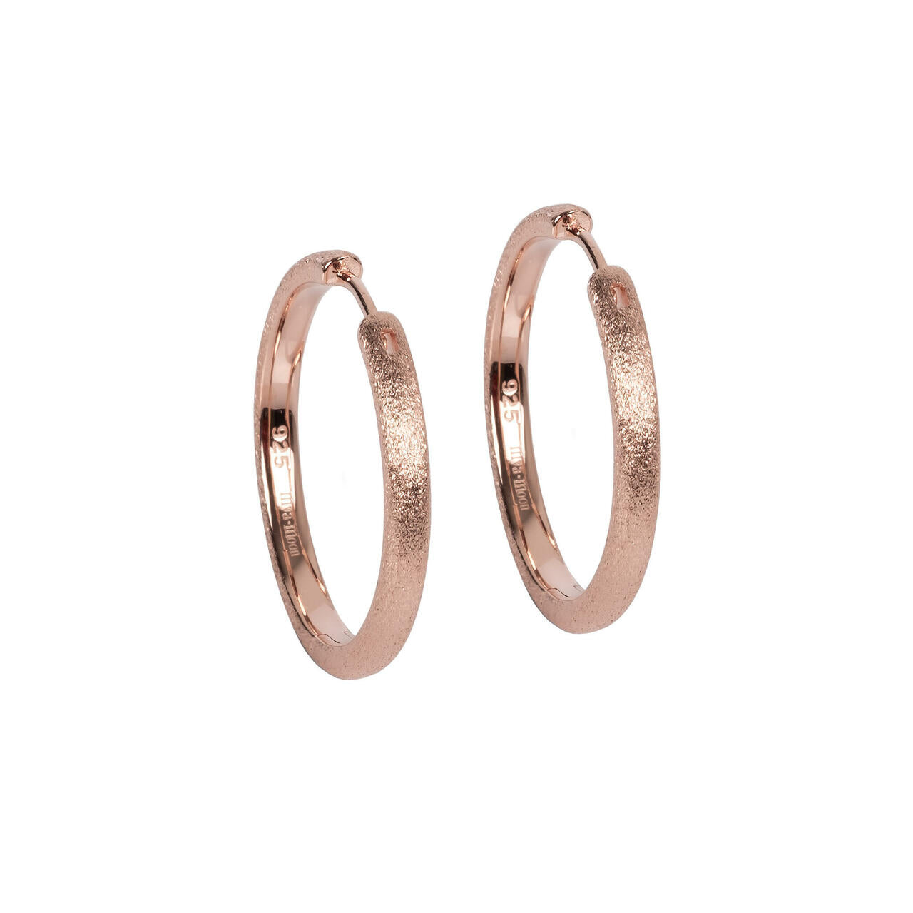 Sugar Hoops L Earrings - Rose Gold and Silver